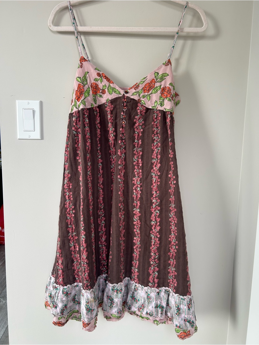 Free people floral patchwork mini dress
